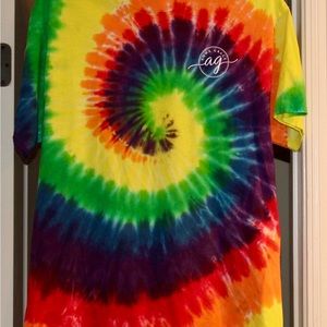 Anna Grace tie dye T-shirt spiral “Tan Lines and Good Times” size lrg